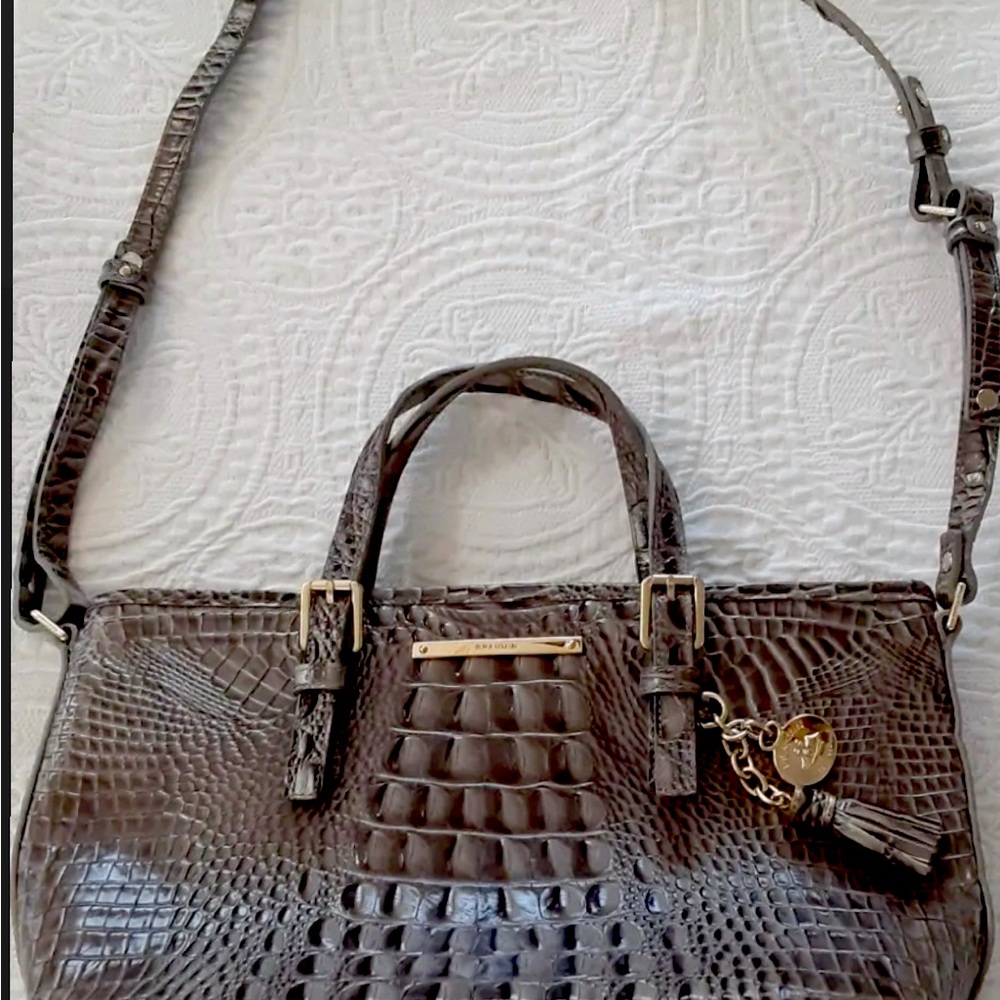 Brahmin Gray Metallic Handbag NWOT